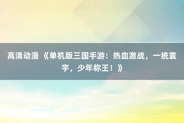 高清动漫 《单机版三国手游：热血激战，一统寰宇，少年称王！》