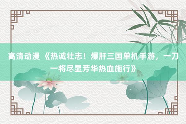 高清动漫 《热诚壮志！爆肝三国单机手游，一刀一将尽显芳华热血施行》