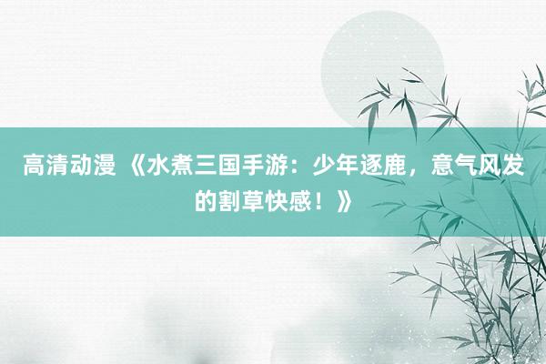 高清动漫 《水煮三国手游：少年逐鹿，意气风发的割草快感！》