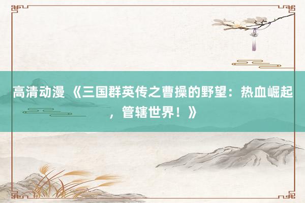 高清动漫 《三国群英传之曹操的野望：热血崛起，管辖世界！》