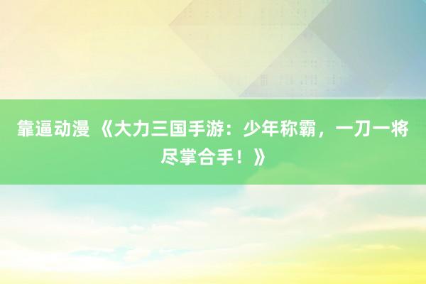 靠逼动漫 《大力三国手游：少年称霸，一刀一将尽掌合手！》